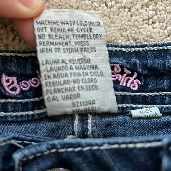 Boom Boom Girls jeans size 8 cute rear button pockets western country denim - Picture 8 of 10